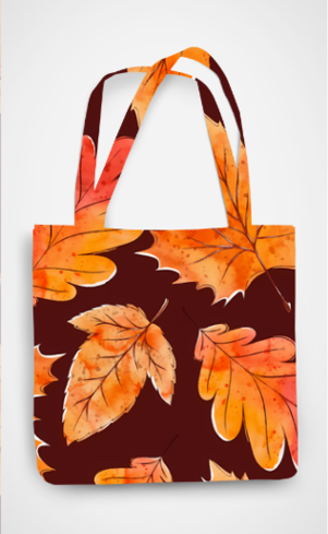 Orange Leaf Tote Bag