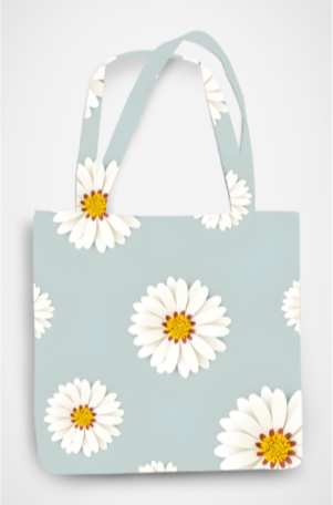 White Daisy Tote Bag