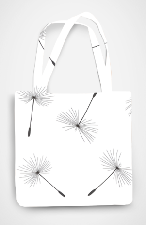 Grey Dandelions Tote Bag