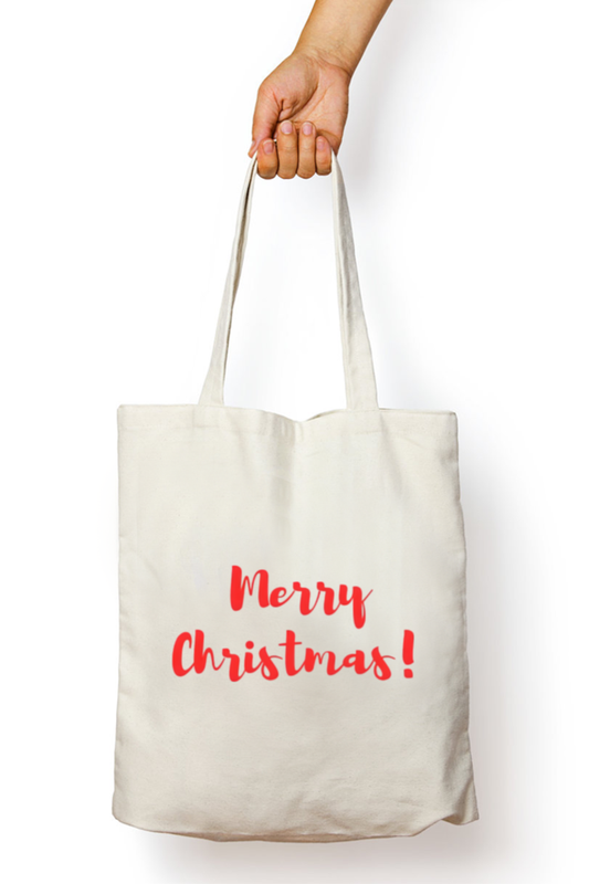 Red Merry Christmas Handy Tote Bag